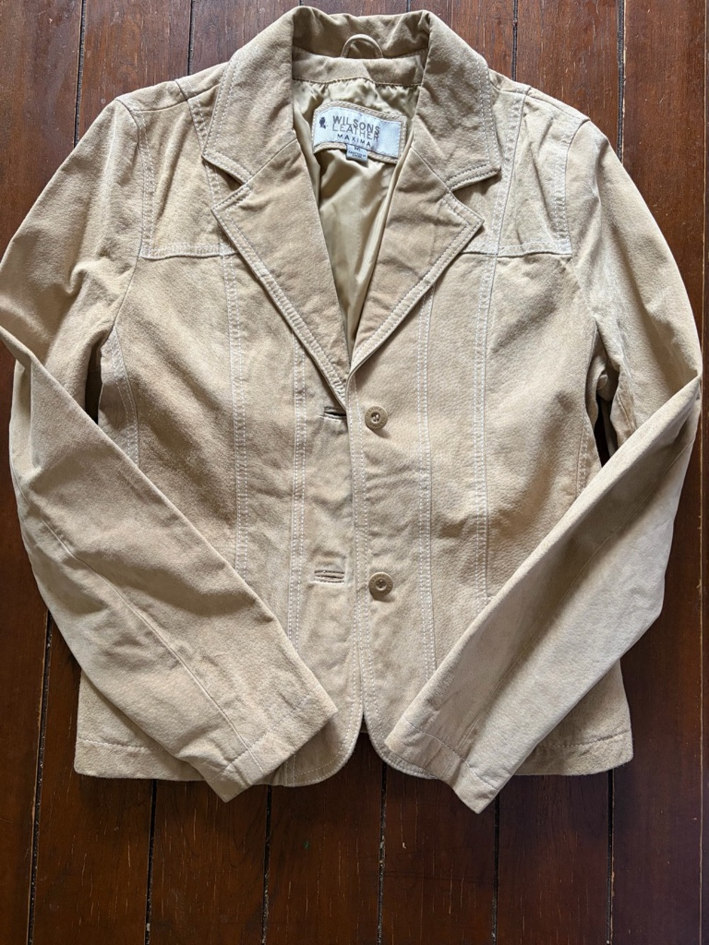 1986 Wilson’s Leather Beige Tailored Leather Blazer